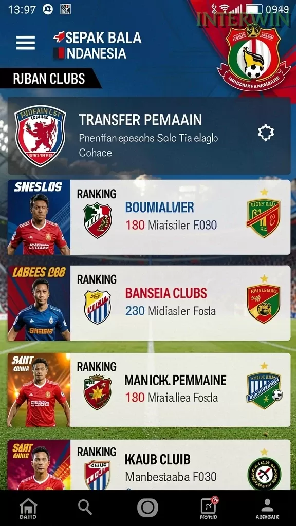 Cuplikan layar UT77 — menu navigasi